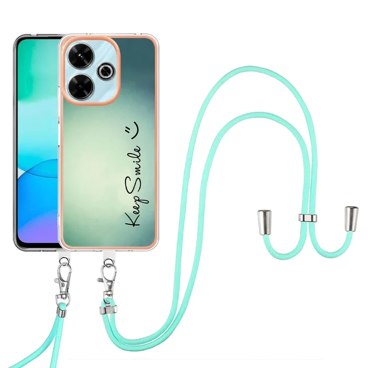 EDA007269601A_1.webp Electroplating Dual-side IMD Phone Case with Lanyard, For Redmi 13 4G - Image 2