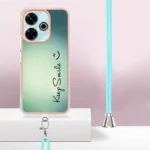 Electroplating Dual-side IMD Phone Case with Lanyard, For Redmi 13 4G - Image 3