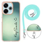 Electroplating Dual-side IMD Phone Case with Lanyard, For Redmi 13 4G - Image 4
