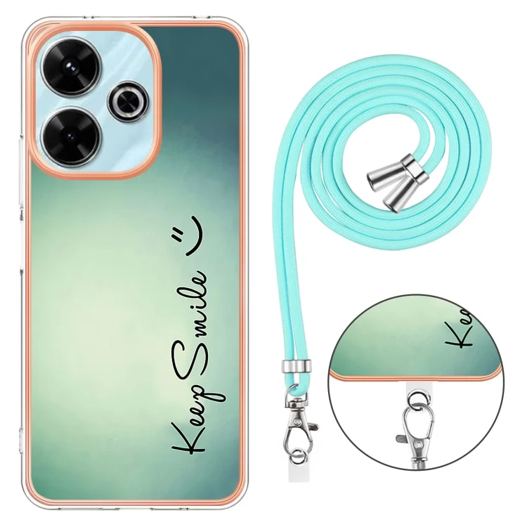 EDA007269601A_3.webp Electroplating Dual-side IMD Phone Case with Lanyard, For Redmi 13 4G - Image 4