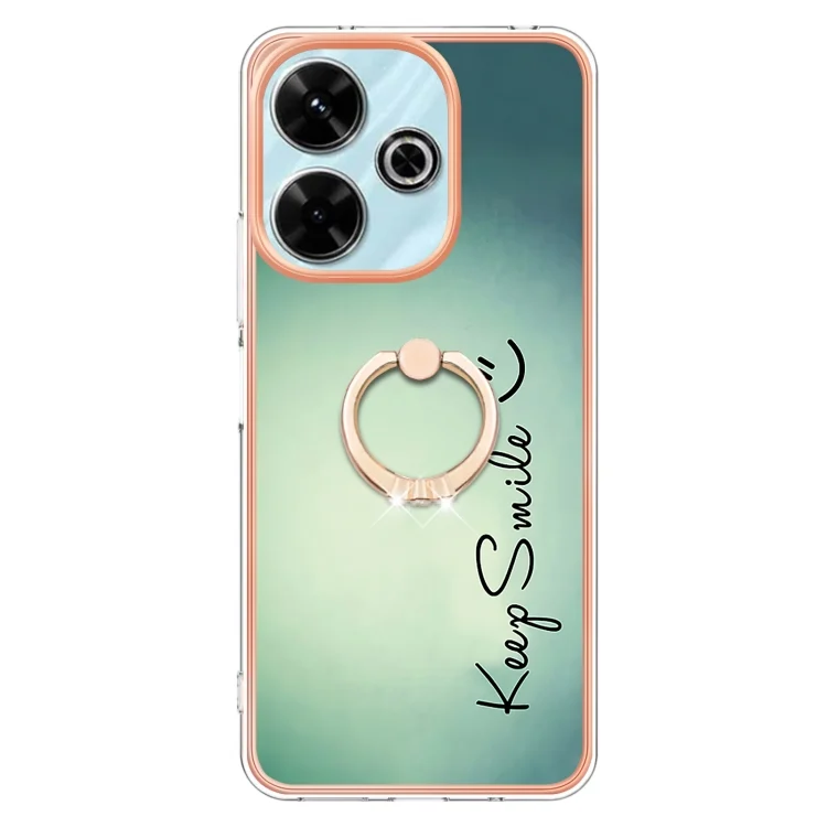 EDA007274401A_1.webp Electroplating Dual-side IMD Phone Case with Ring Holder, For Redmi 13 4G - Image 2
