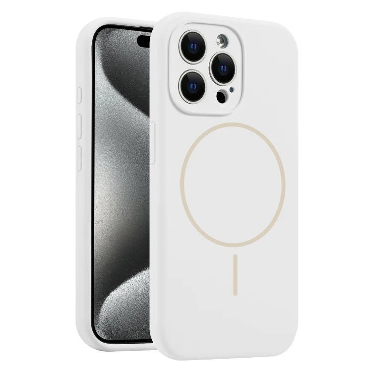 Fine Hole Liquid Silicone MagSafe Phone Case, For iPhone 15 Pro Max, For iPhone 15 Pro