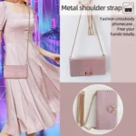 POLA Crossbody Chain I-Shape Buckle Sequins Leather Phone Case, For iPhone 15 Pro Max, For iPhone 15 Pro, For iPhone 15 Plus, For iPhone 15, For iPhone 14 Plus, For iPhone 14 - Image 3