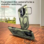 Shield Hollow Frame Holder MagSafe Phone Case, For iPhone 16 Plus, For iPhone 16 - Image 3