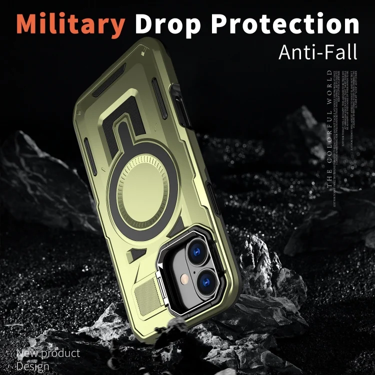 EDA007306603A_4.webp Shield Hollow Frame Holder MagSafe Phone Case, For iPhone 16 Plus, For iPhone 16 - Image 5