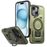 Shield Hollow Frame Holder MagSafe Phone Case, For iPhone 15 Plus, For iPhone 15