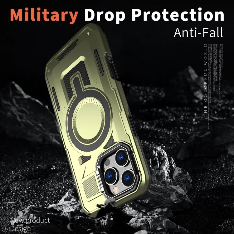 EDA007306607A_4.webp Shield Hollow Frame Holder MagSafe Phone Case, For iPhone 15 Plus, For iPhone 15 - Image 5