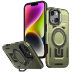 Shield Hollow Frame Holder MagSafe Phone Case, For iPhone 14 Plus, For iPhone 14