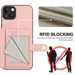 Button Card Bag RFID Anti-theft Phone Case, For iPhone 15 Plus, For iPhone 15, For iPhone 14 Plus - Image 3