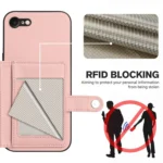 Button Card Bag RFID Anti-theft Phone Case, For iPhone SE 2022 / 2020, For iPhone 13 Pro Max, For iPhone 13 Pro - Image 3