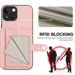 Button Card Bag RFID Anti-theft Phone Case, For iPhone 13, For iPhone 13 mini, For iPhone 12 - Image 3