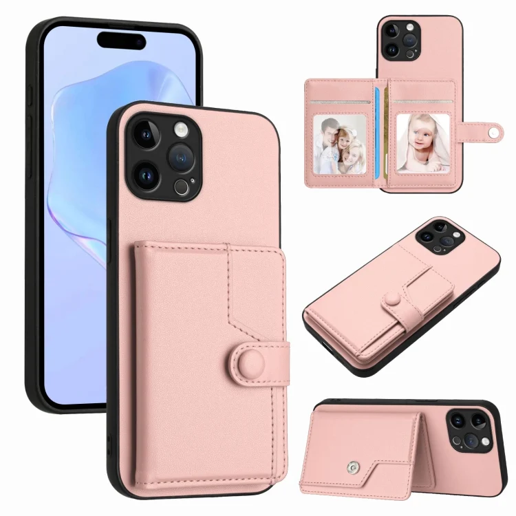 Button Card Bag RFID Anti-theft Phone Case, For iPhone 12 Pro Max, For iPhone 12 Pro, For iPhone 12 mini