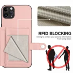 Button Card Bag RFID Anti-theft Phone Case, For iPhone 11 Pro Max, For iPhone 11, For iPhone 11 Pro - Image 3