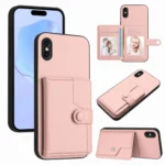 Button Card Bag RFID Anti-theft Phone Case, For iPhone XS / X, For iPhone XR, For iPhone XS Max