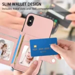 Button Card Bag RFID Anti-theft Phone Case, For iPhone XS / X, For iPhone XR, For iPhone XS Max - Image 5