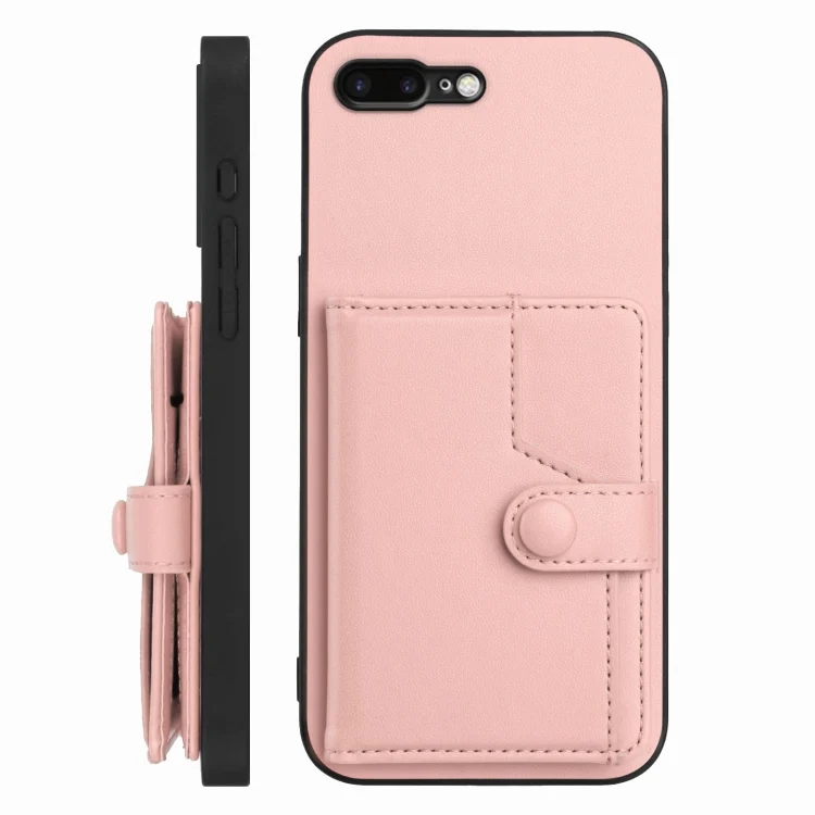 EDA007308128A_1.webp Button Card Bag RFID Anti-theft Phone Case, For iPhone 8 Plus / 7 Plus - Image 2