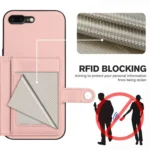 Button Card Bag RFID Anti-theft Phone Case, For iPhone 8 Plus / 7 Plus - Image 3