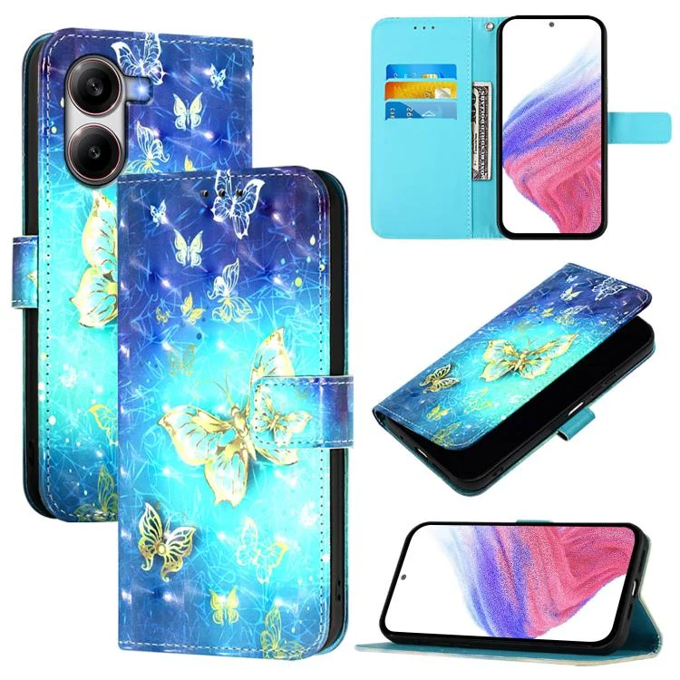 3D Painting Horizontal Flip Leather Phone Case, For Redmi Turbo 4, For Redmi K80 / K80 Pro