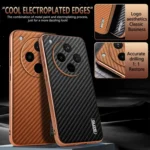 AZNS Electroplated Edge Carbon Fiber Texture Phone Case, For OPPO Find X8s+, For OPPO Find X8s, For OPPO Find X8 Ultra, For OPPO Find X8, For OPPO Find X8 Pro - Image 3