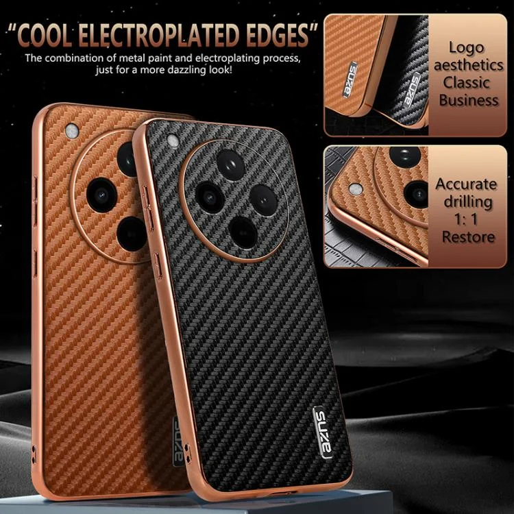 EDA007313205A_2.webp AZNS Electroplated Edge Carbon Fiber Texture Phone Case, For OPPO Find X8s+, For OPPO Find X8s, For OPPO Find X8 Ultra, For OPPO Find X8, For OPPO Find X8 Pro - Image 3