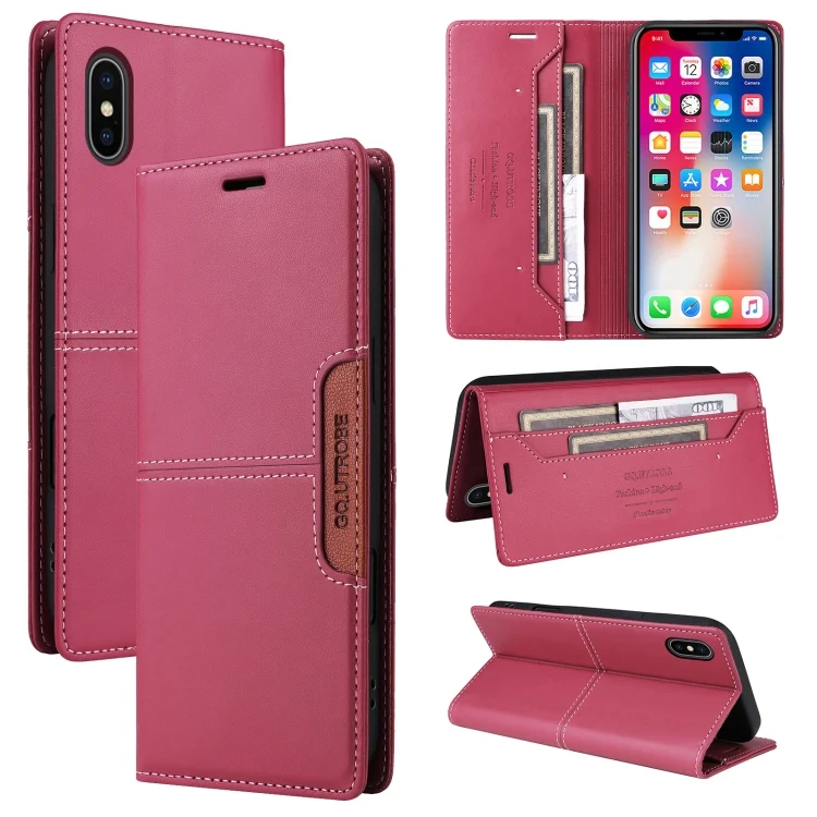 GQUTROBE G01 RFID Anti-theft Leather Phone Case, For iPhone XS / X, For iPhone XR, For iPhone XS Max, For iPhone 8 Plus / 7 Plus