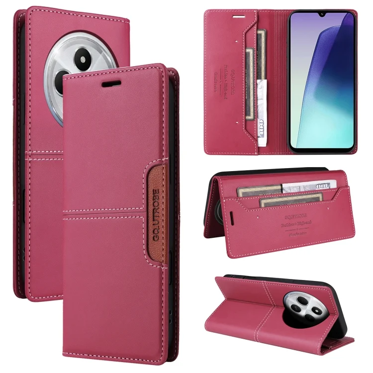 GQUTROBE G01 RFID Anti-theft Leather Phone Case, For Redmi 14C, For Redmi 13 4G, For Redmi A3 4G, For Redmi Note 13 Pro 4G