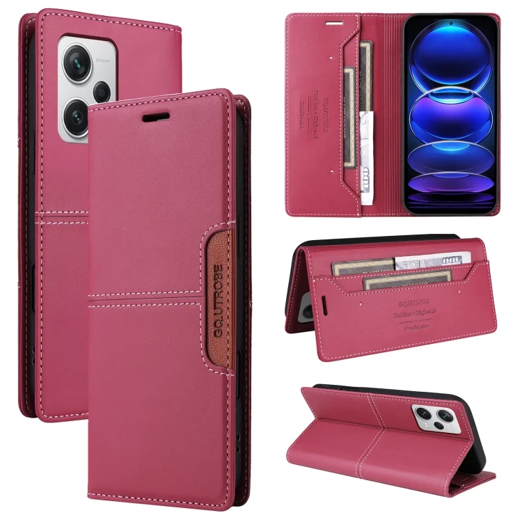 GQUTROBE G01 RFID Anti-theft Leather Phone Case, For Redmi Note 12 Pro+, For Redmi Note 12 Pro 5G, For Redmi Note 12 5G, For Redmi 12C
