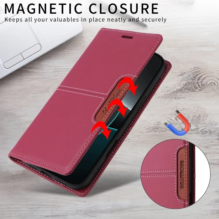 EDA007315419A_4.webp GQUTROBE G01 RFID Anti-theft Leather Phone Case, For Redmi Note 13 4G, For Redmi Note 13 5G, For Redmi 13C, For Redmi Note 13 Pro+ - Image 5