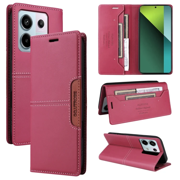 GQUTROBE G01 RFID Anti-theft Leather Phone Case, For Redmi Note 13 Pro 5G, For Redmi 12 4G, For Redmi Note 11S / 12S, For Redmi Note 12 4G