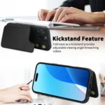 Crossbody Dual-Buckle Wallet Back Leather Phone Case, For iPhone 15 Plus, For iPhone 15, For iPhone 14 Plus - Image 5