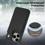 Crossbody Dual-Buckle Wallet Back Leather Phone Case, For iPhone 15 Plus, For iPhone 15, For iPhone 14 Plus - Image 6