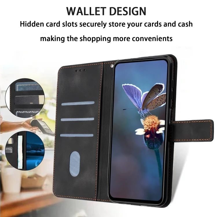 EDA007321601A_3.webp Triangle Solid Color Leather Phone Case, For Redmi 14C 4G - Image 4
