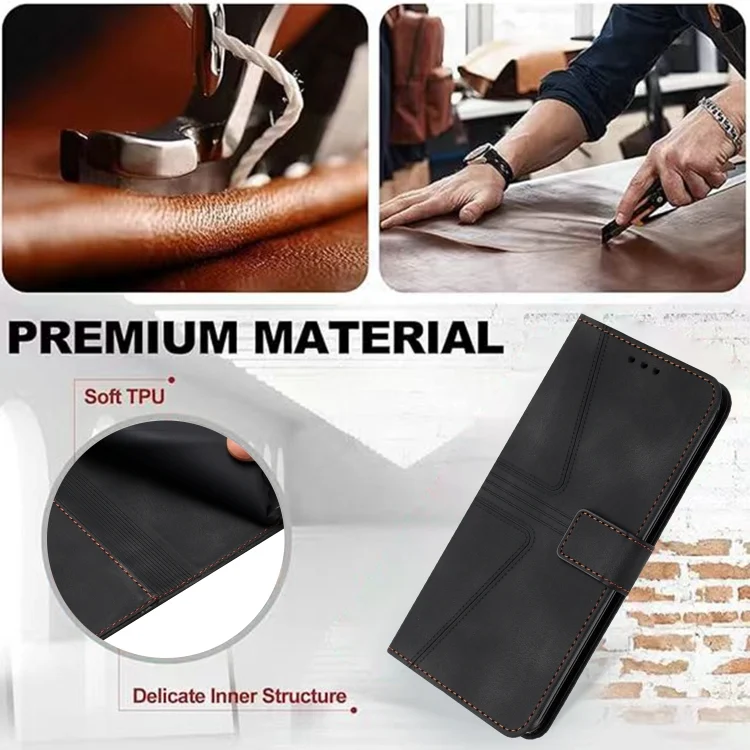 EDA007321601A_5.webp Triangle Solid Color Leather Phone Case, For Redmi 14C 4G - Image 6