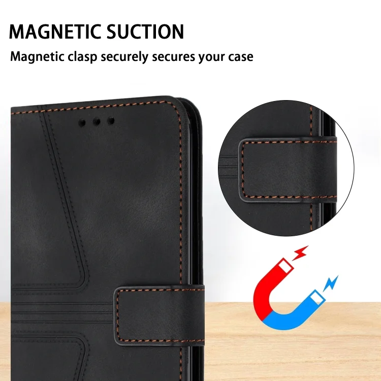 EDA007321601A_6.webp Triangle Solid Color Leather Phone Case, For Redmi 14C 4G - Image 7