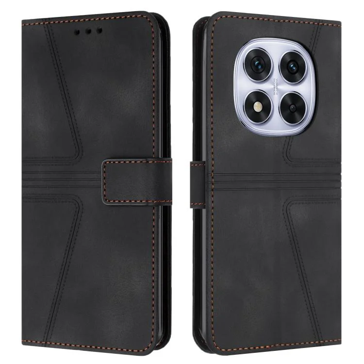 Triangle Solid Color Leather Phone Case, For Redmi Note 14 Pro 4G, For Redmi Note 14 4G 163.25mm, For Redmi A4 5G, For Redmi Note 14 5G, For Redmi Note 14 Pro 5G