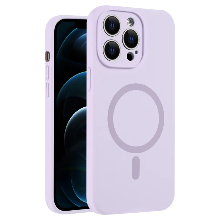 Fine Hole Pure Color Liquid Silicone MagSafe Phone Case, For iPhone 12 Pro Max, For iPhone 12 Pro