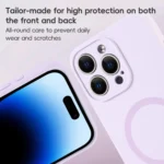 Fine Hole Pure Color Liquid Silicone MagSafe Phone Case, For iPhone 12 Pro Max, For iPhone 12 Pro - Image 2