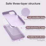 Fine Hole Pure Color Liquid Silicone MagSafe Phone Case, For iPhone 12 Pro Max, For iPhone 12 Pro - Image 5