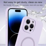 Fine Hole Pure Color Liquid Silicone MagSafe Phone Case, For iPhone 12 Pro Max, For iPhone 12 Pro - Image 6