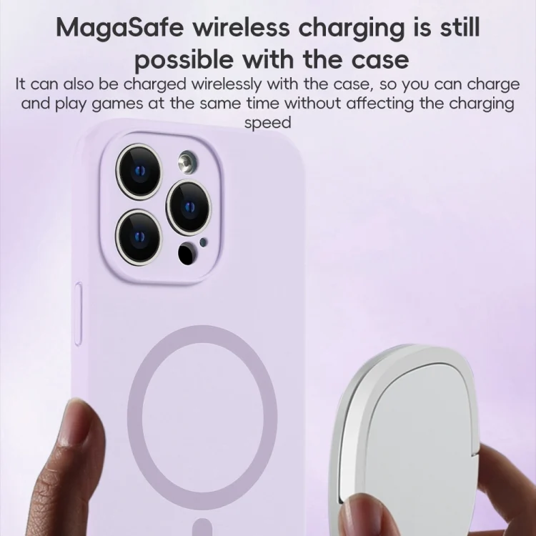 EDA0073276_B8.webp Fine Hole Pure Color Liquid Silicone MagSafe Phone Case, For iPhone 12 Pro Max, For iPhone 12 Pro - Image 9