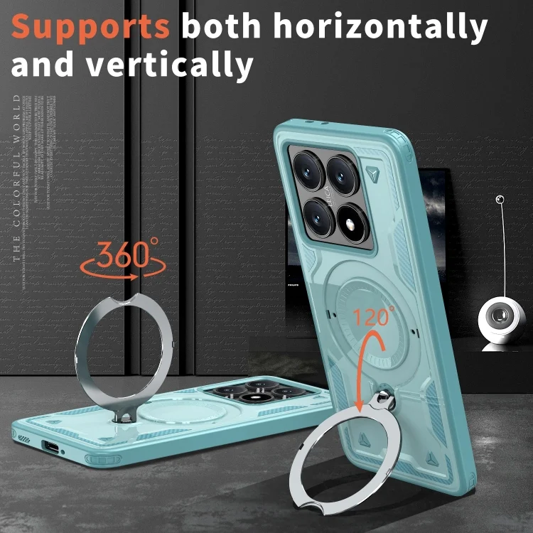EDA007334701A_1.webp PC Hybrid TPU Armor MagSafe Ring Holder Phone Case, For Xiaomi 14T, For Xiaomi Poco X6 Pro 5G - Image 2
