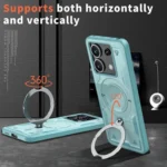 PC Hybrid TPU Armor MagSafe Ring Holder Phone Case, For Xiaomi Poco X6, For Xiaomi Poco M6 Pro 5G - Image 2
