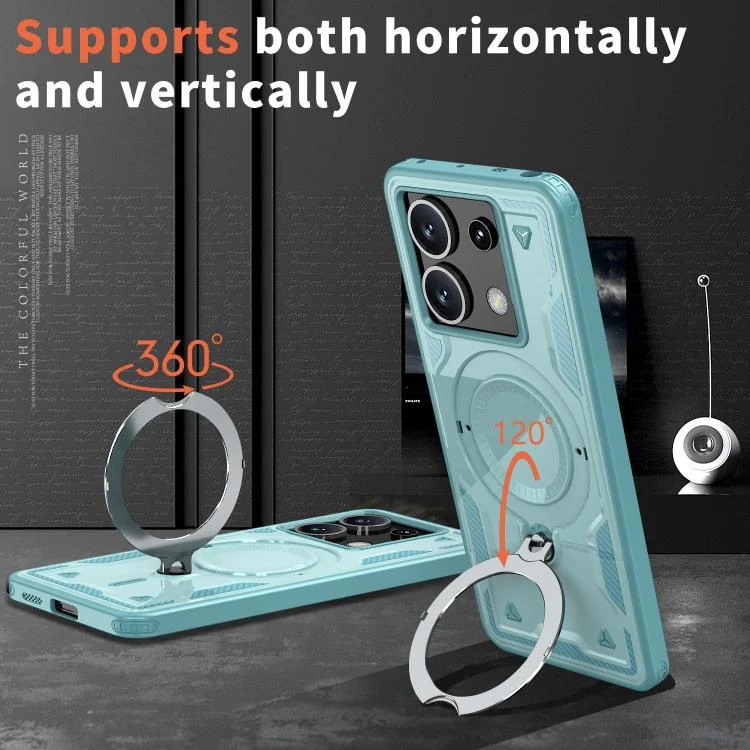 EDA007334705A_1.webp PC Hybrid TPU Armor MagSafe Ring Holder Phone Case, For Xiaomi Poco X6, For Xiaomi Poco M6 Pro 5G - Image 2