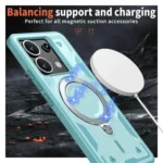 PC Hybrid TPU Armor MagSafe Ring Holder Phone Case, For Xiaomi Poco X6, For Xiaomi Poco M6 Pro 5G - Image 3