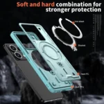 PC Hybrid TPU Armor MagSafe Ring Holder Phone Case, For Xiaomi Poco X6, For Xiaomi Poco M6 Pro 5G - Image 5
