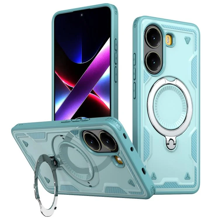 PC Hybrid TPU Armor MagSafe Ring Holder Phone Case, For Xiaomi Poco X7 Pro 5G, For Xiaomi 14T Pro