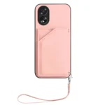 Skin Feel Four Card Slots Phone Case with Wrist Strap, For OPPO A38 4G / A18 4G Global, For OPPO A58 4G Global, For OPPO Reno10 Pro 5G Global - Image 2
