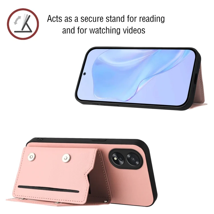 EDA007336204A_3.webp Skin Feel Four Card Slots Phone Case with Wrist Strap, For OPPO A38 4G / A18 4G Global, For OPPO A58 4G Global, For OPPO Reno10 Pro 5G Global - Image 4