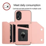 Skin Feel Four Card Slots Phone Case with Wrist Strap, For OPPO A38 4G / A18 4G Global, For OPPO A58 4G Global, For OPPO Reno10 Pro 5G Global - Image 5