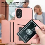 Skin Feel Four Card Slots Phone Case with Wrist Strap, For OPPO A38 4G / A18 4G Global, For OPPO A58 4G Global, For OPPO Reno10 Pro 5G Global - Image 6